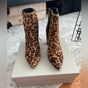 Marc fisher leopard pointed booties